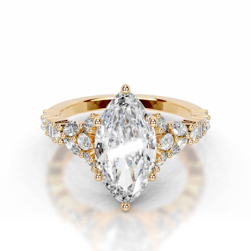 Tula Lab Grown Diamond Ring 18K Yellow Gold -Marquise